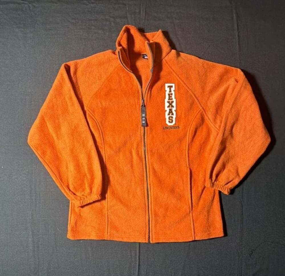 Vintage Texas Longhorns Full Zip Fleece Jacket Orange XL Made In USA